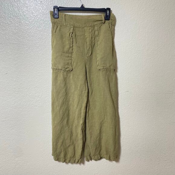 YFB Young Fabulous & Broke Womens Linen Blend Wide Pull On Pants Size Medium - Picture 1 of 9